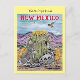 Carte Postale Souvenir Nouveau-Mexique Southwest Animal Cactus A