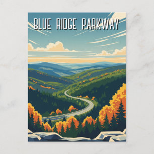 Carte Postale Souvenir vintage Blue Ridge Parkway