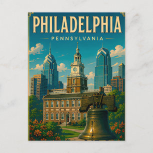 Carte Postale Souvenirs de voyage à Philadelphie historique