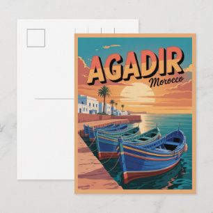 Carte Postale Souvenirs de voyage de la plage de la ville d'Agad