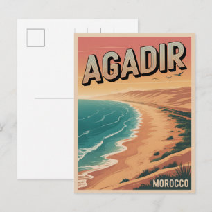 Carte Postale Souvenirs de voyage de la plage de la ville vintag
