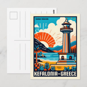 Carte Postale souvenirs de voyage kefalonia grèce vintage