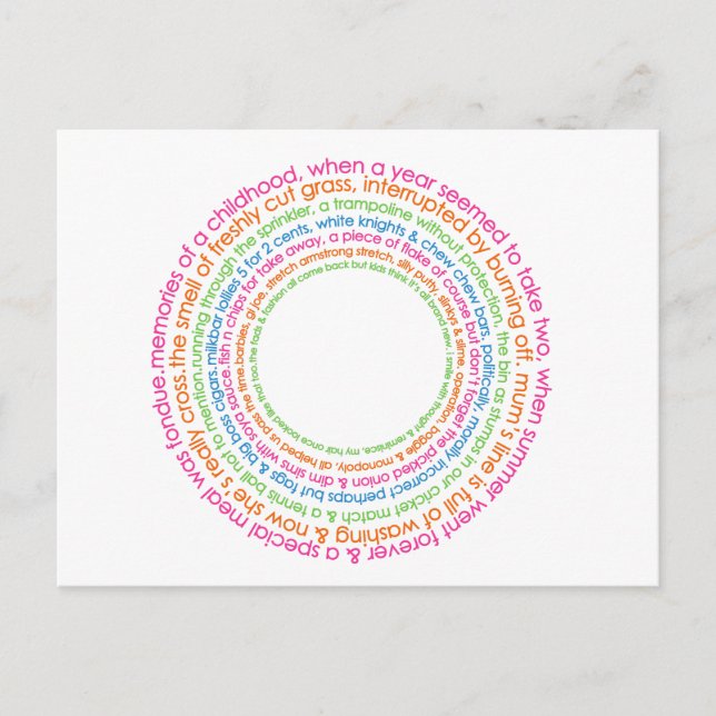 carte postale souvenirs d'enfance (Devant)