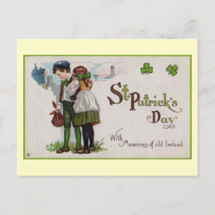 Carte Postale Souvenirs d'Irlande, Saint Patrick's Day Vintage