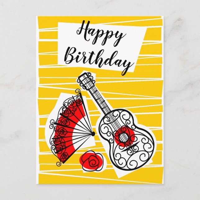 Carte Postale Souvenirs espagnols Anniversaire vertical (Devant)