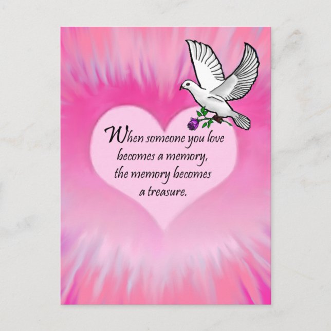 Carte Postale Souvenirs précieux" Oiseau (Devant)