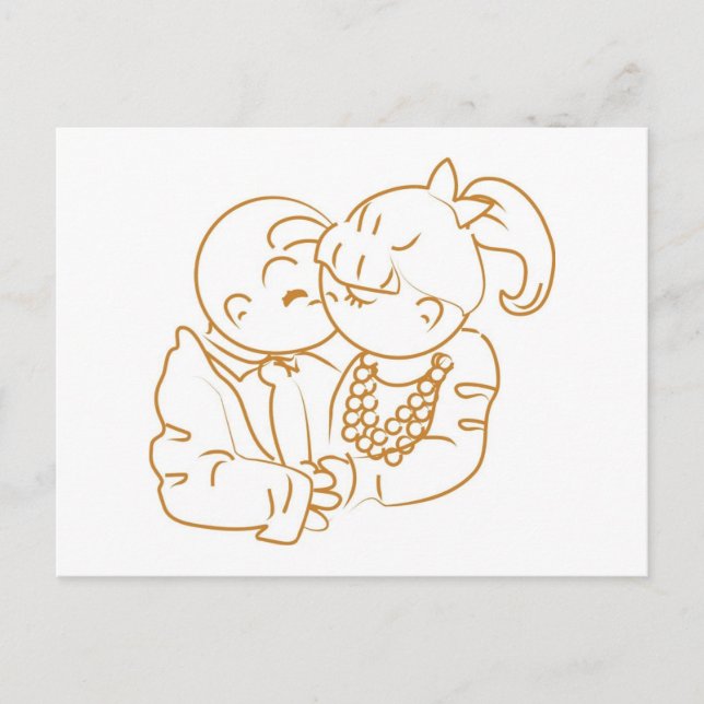 Carte Postale Souvenirs précieux premier baiser (Devant)