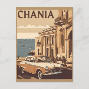 Carte Postale Souvenirs vintage de la ville de Chania Crète Grèc