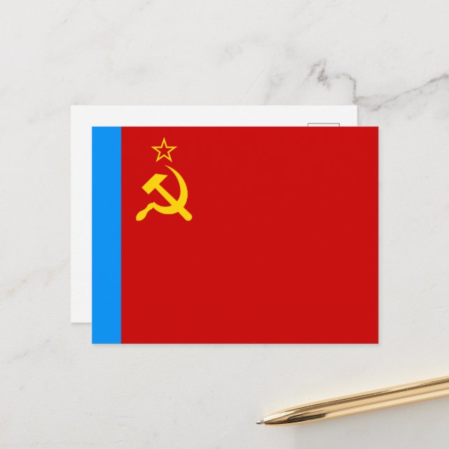 Carte Postale Soviet Russia Flag, USSR, CCCP, Communism, Lenin (Devant/Arrière en situation)