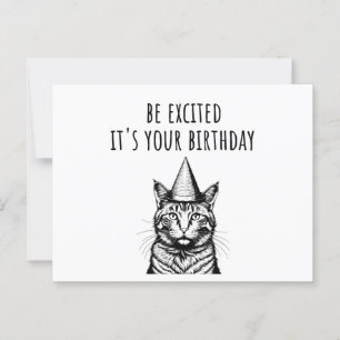 Carte Postale Soyez excité C'est votre chat drôle d'anniversaire