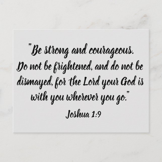 Carte Postale Soyez forts et courageux Joshua 1:9 Bible Verse (Devant)