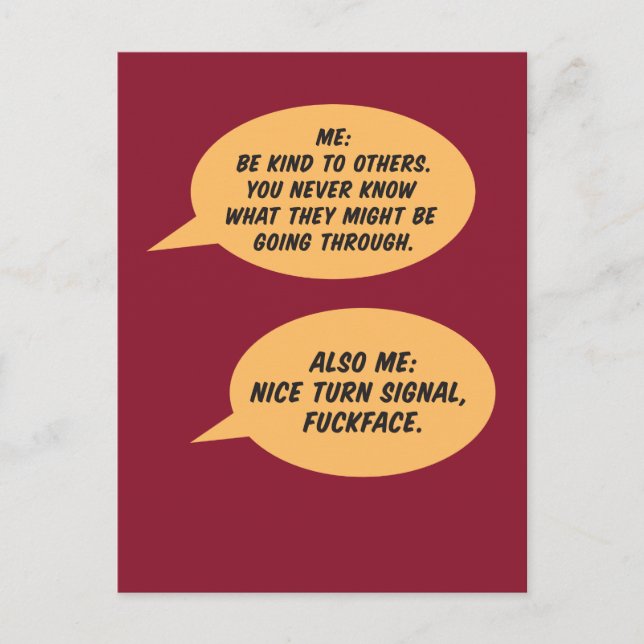 Carte Postale Soyez gentil avec d'autres plaisanteries (Devant)