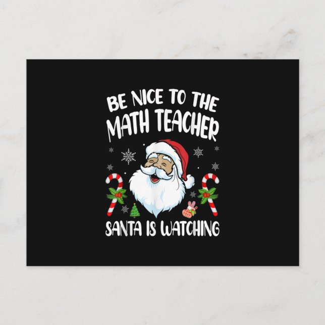 Carte Postale Soyez Gentil Avec Le Professeur De Maths Père Noël (Devant)