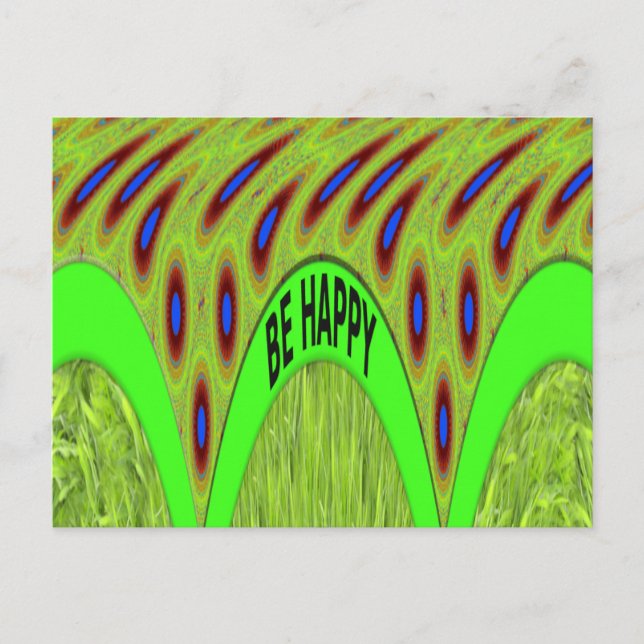 Carte Postale Soyez heureux Polka Dot Motif Cadeau Coloré (Devant)