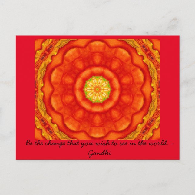 Carte Postale Soyez la citation de changement Gandhi mots inspir (Devant)