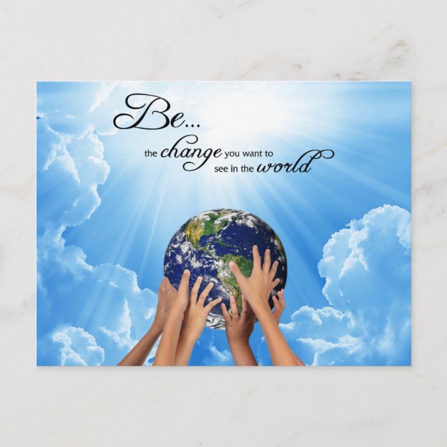 Carte Postale Soyez le changement - Gandhi (Devant)