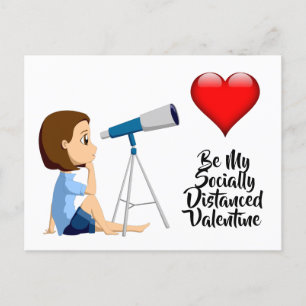 Carte Postale Soyez ma Saint-Valentin socialement distancée