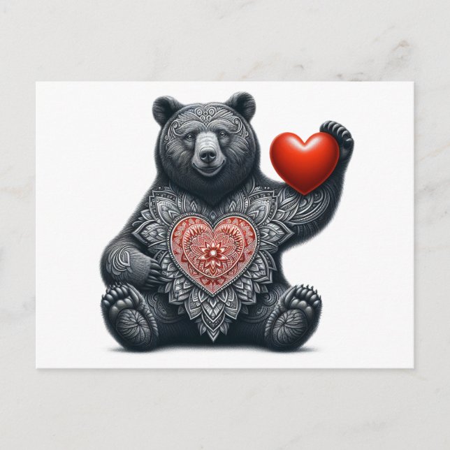 Carte Postale Soyez mon ours Valentine (Devant)