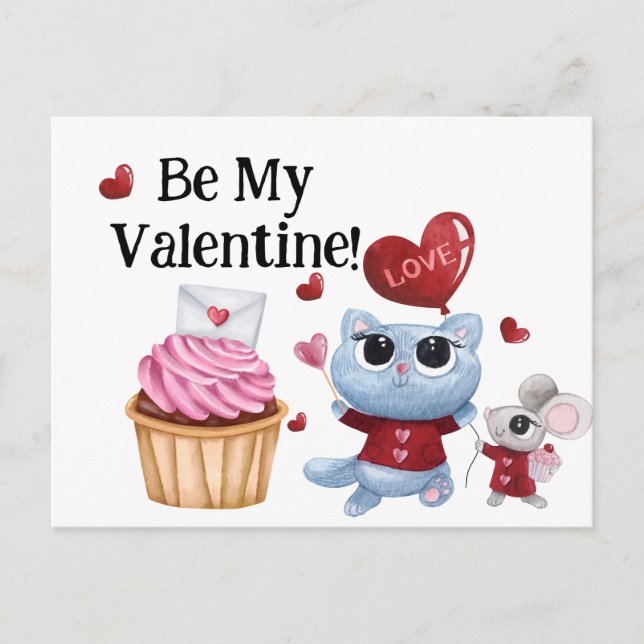 Carte Postale Soyez mon Valentin (Devant)