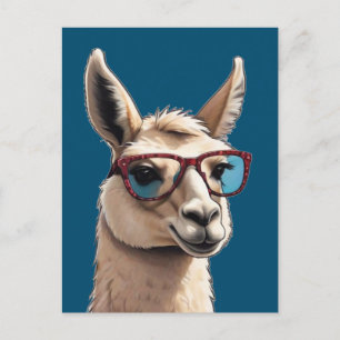 Carte Postale Soyez Smile Cool Llama Funky Alpaca Lunettes de so