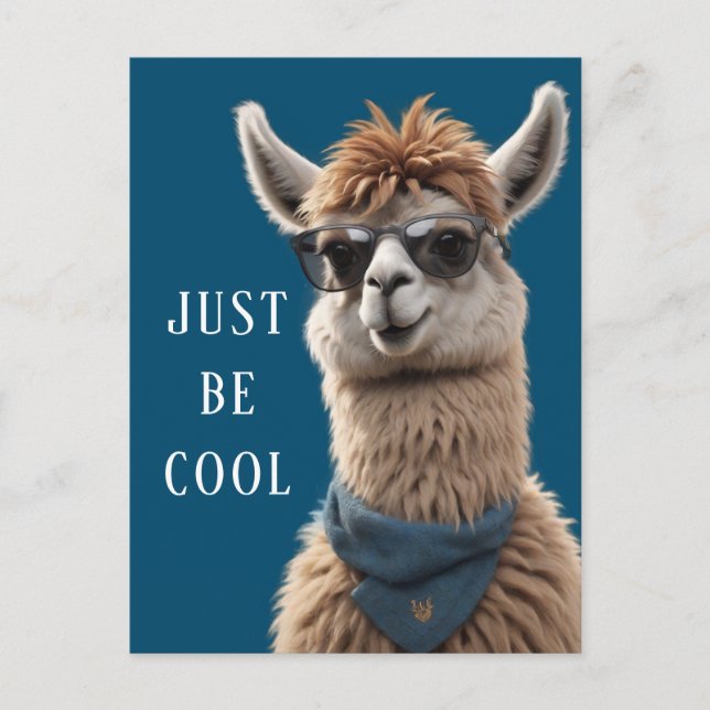 Carte Postale Soyez Smile Cool Llama Funky Alpaca Lunettes de so (Devant)