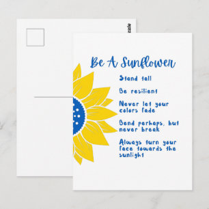 Carte Postale Soyez un mot tournesol Art Ukraine couleurs