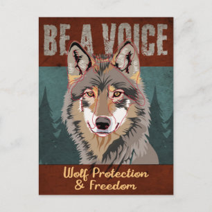 Carte Postale Soyez une voix - Protection et liberté du loup