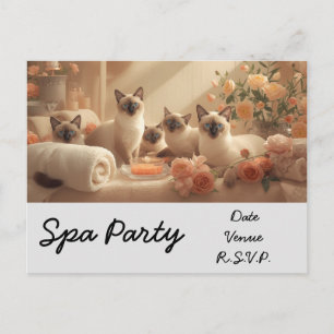 Carte Postale Spa Cat Party en traitement spa