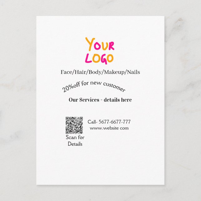 Carte Postale Spa massage salon discount offer services contact  (Devant)