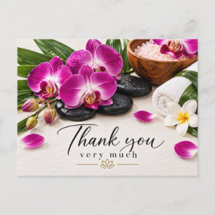 Carte Postale Spa Orchidée Violette Merci Élégant Bien-être
