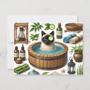 Carte Postale Spa pour Amoureux de les chats siamois