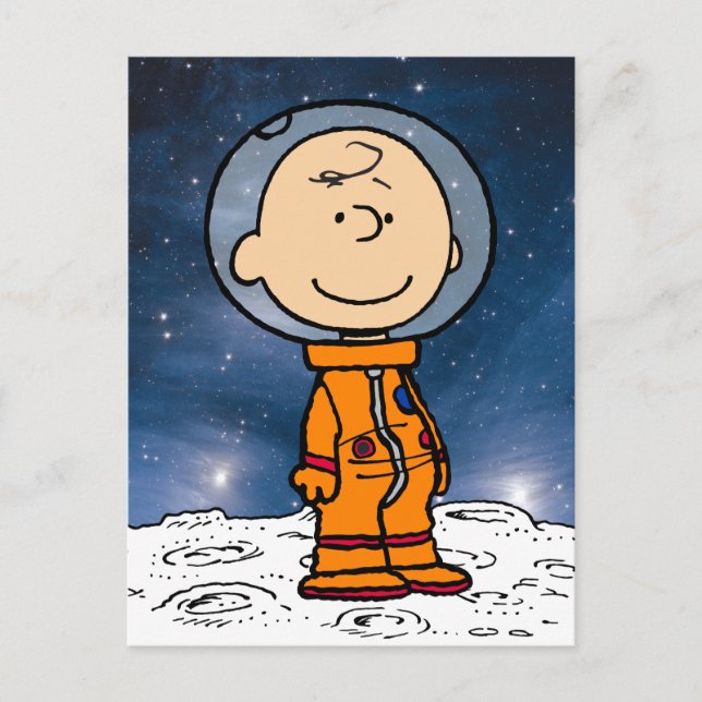 Carte Postale SPACE | Charlie Brown astronaute (Devant)