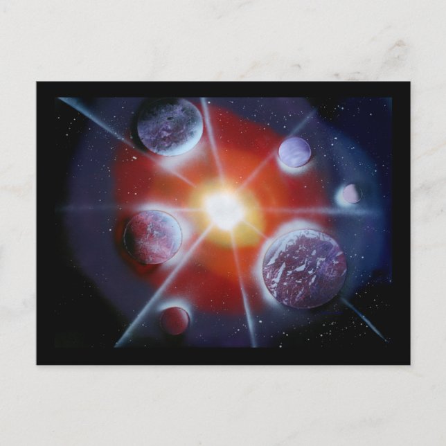 Carte Postale Space nova éclater planètes spraypaint (Devant)