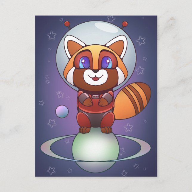 Carte Postale Space Panda Chippy ! (Devant)