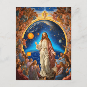 Carte Postale *~* Space Universe Earth Light AP50 Jésus Fleurs