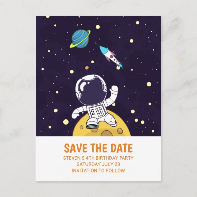 Carte Postale Spaceman à la recherche de l'espace extra-atmosphé (Devant)