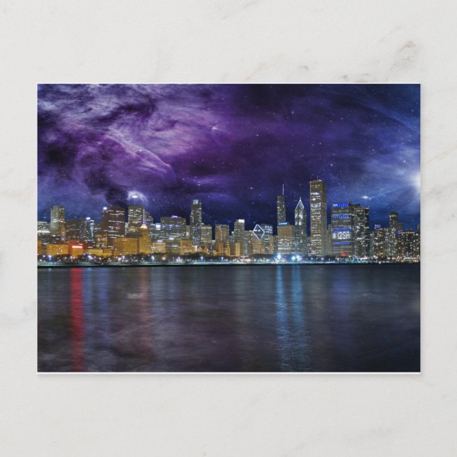 Carte Postale Spacey Chicago Skyline (Devant)