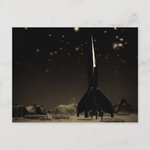 Carte postale Spacity and Rocketship