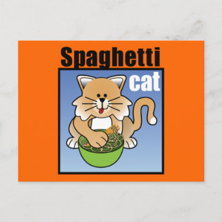 Carte Postale Spaghetti Chat Frenzy