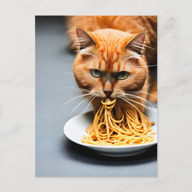 Carte postale Spaghetti Ginger Cat (Devant)