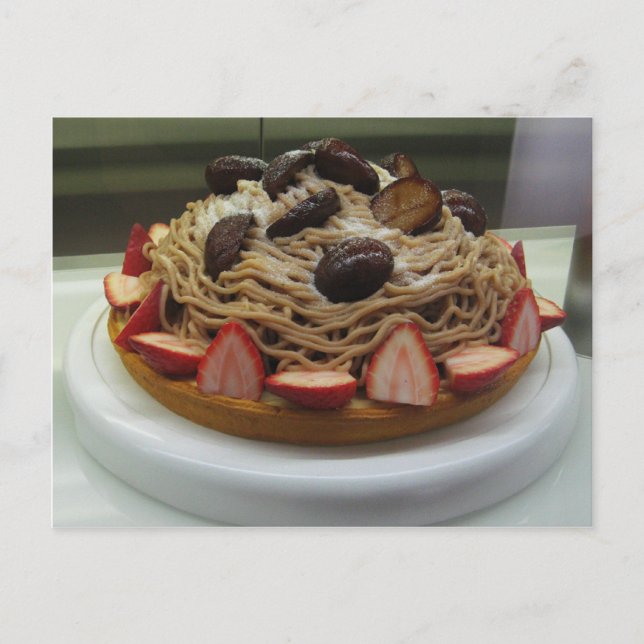 Carte Postale Spaghetti japonais et gâteau aux fraises (Devant)