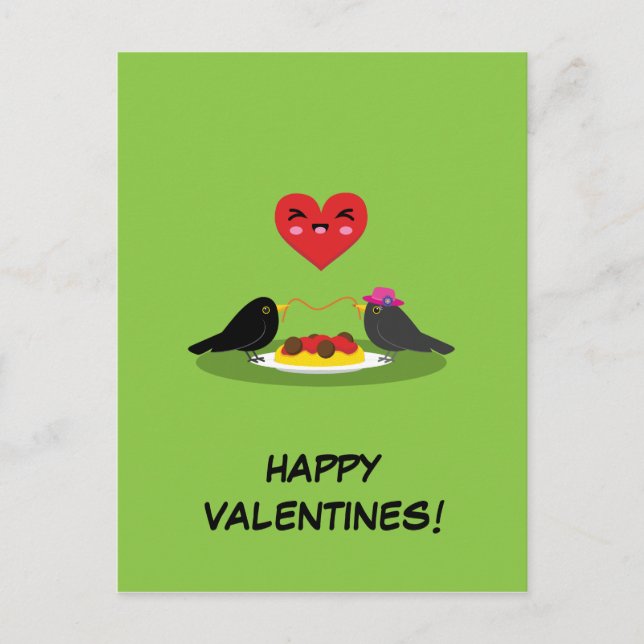 Carte Postale Spaghetti Meatballs Date romantique | Ajouter votr (Devant)