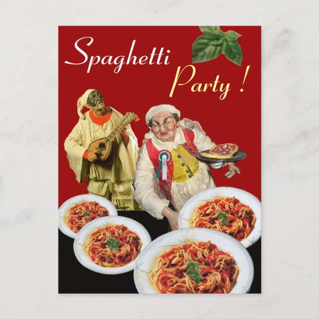 Carte Postale SPAGHETTI PARTY, Cuisine Italienne Chef Recette Ro (Devant)