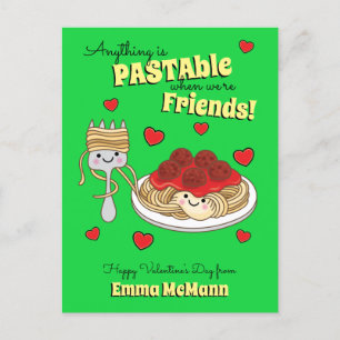 Carte postale Spaghetti Pasta Kid Valentine Friend