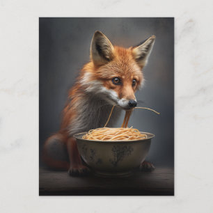 Carte postale Spaghetti Red Fox Eating