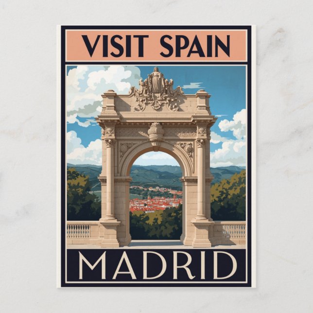 Carte Postale Spain Madrid Archway Art (Devant)