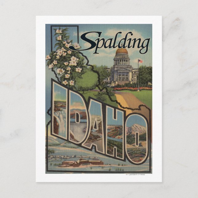 Carte Postale Spalding, Idaho - Scènes de grandes lettres (Devant)