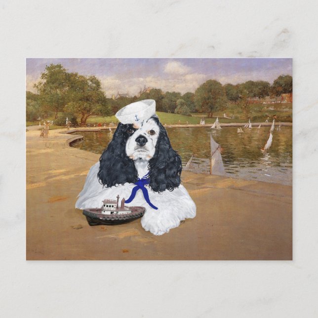 Carte Postale Spaniel Cocker Américain Marin (Devant)