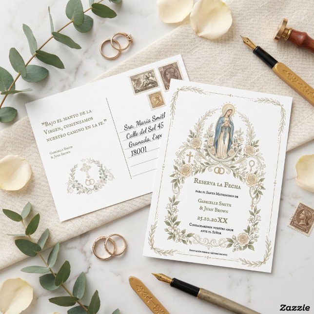 Carte Postale Spanish Virgin Mary Catholic Reserva la Fecha (Créateur téléchargé)