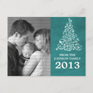 Carte Postale Sparkboard Tree Photo, Turquoise